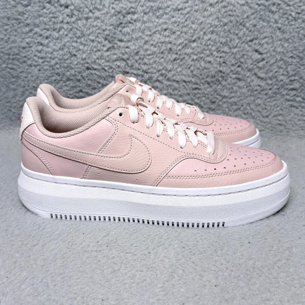 Nike Court Vision Alta Womens Size 10 Platform Sneakers Pink Leather